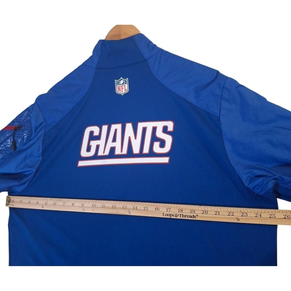 Nike On Field New York Giants 1/4 Zip Pullover Mens XL Blue Dri-FIT 537596-495